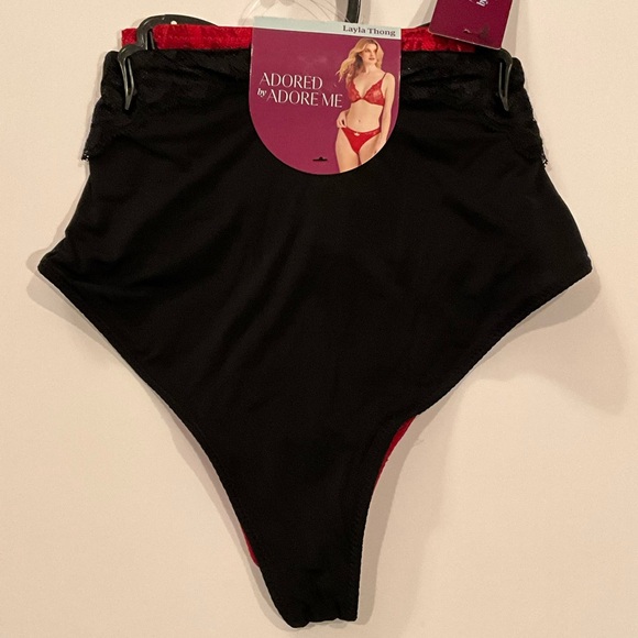 Adored by Adore Me Layla Thong Underwear, 2-pack red/black XXXL - Picture 4 of 9